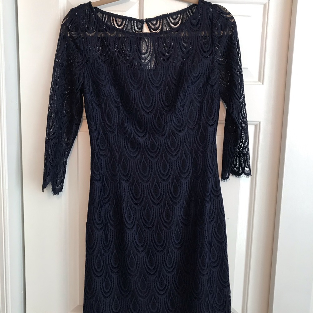 Navy Blue Lilly Pulitzer lace cocktail dress